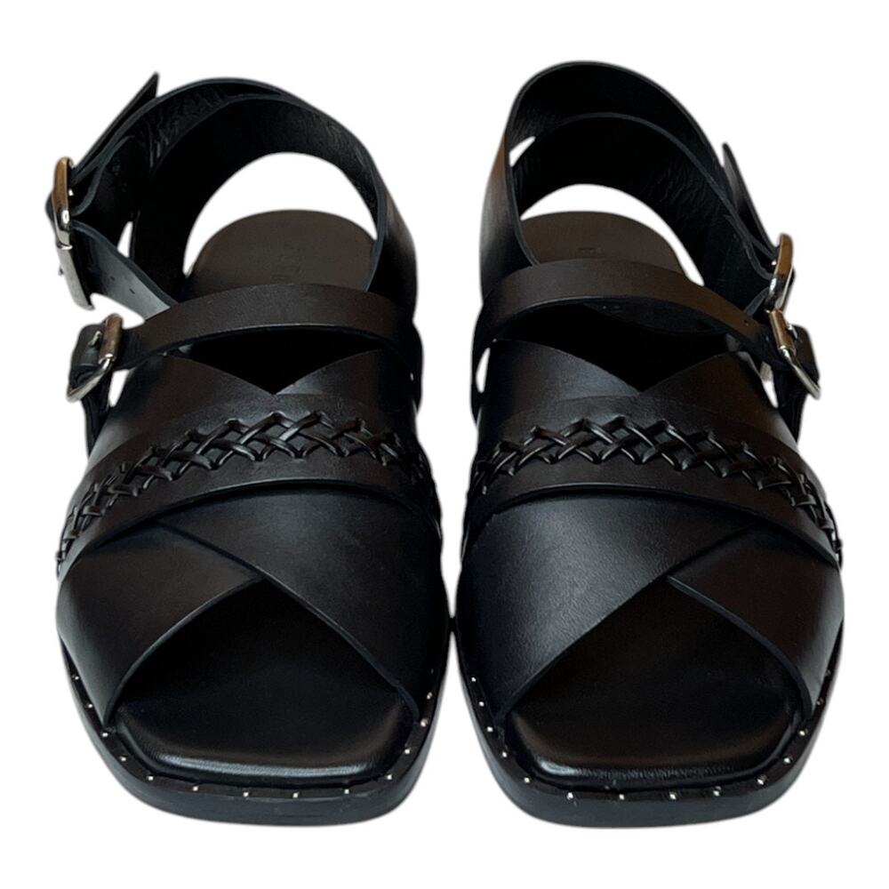 Freda Salvador Black Leather Sandals
